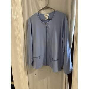 Talbots Blue Full Zip Lightweight Jacket Sz 2X Petite NWT